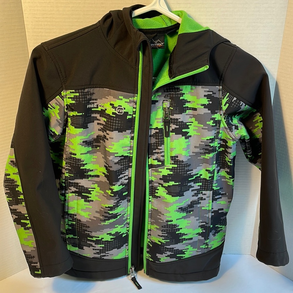 Free Country Minecraft Camo Hooded Full Zip Jacket Boys Small